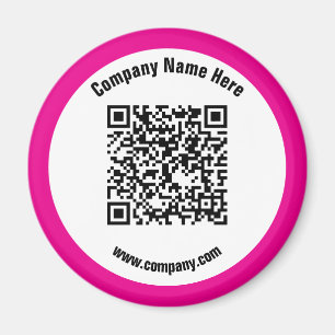 Roze Promotionele Bedrijfsnaam QR Code Magneet