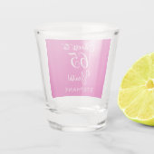 Roze Proost 65 Jaar 65e Verjaardagsfeestje Shot Glas (Achterkant)