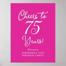Roze Proost 75 Jaar 75e Verjaardag Welkomstbord Poster