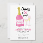 Roze Proost op 30 jaar bubbelig 30e verjaardagsfee Kaart (Voorkant)