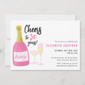 Roze Proost op 30 jaar bubbly 30e verjaardag Kaart (Voorkant)