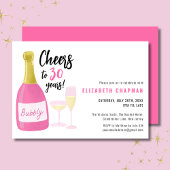 Roze Proost op 30 jaar bubbly 30e verjaardag Kaart