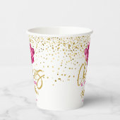 Roze proost op 50 jaar 50ste verjaardag papieren bekers (Links)