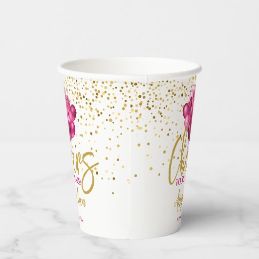 Roze proost op 50 jaar 50ste verjaardag papieren bekers (Rechts)