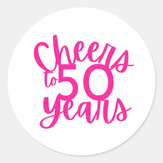 Roze Proost op 50 jaar Sticker (Voorkant)