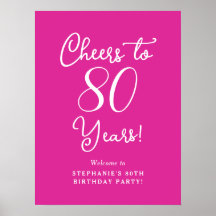 Roze Proost op 80 Jaar Verjaardag Welkom