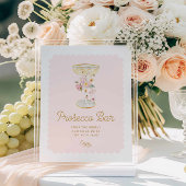 Roze Prosecco Bar Vrijgezellenfeest Teken Poster