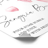 Roze prosecco bruidsdouche - sangria bar poster (Hoek)