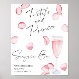 Roze prosecco bruidsdouche - sangria bar poster