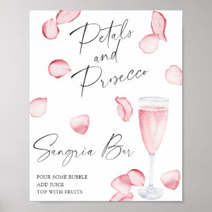 Roze prosecco bruidsdouche - sangria bar poster