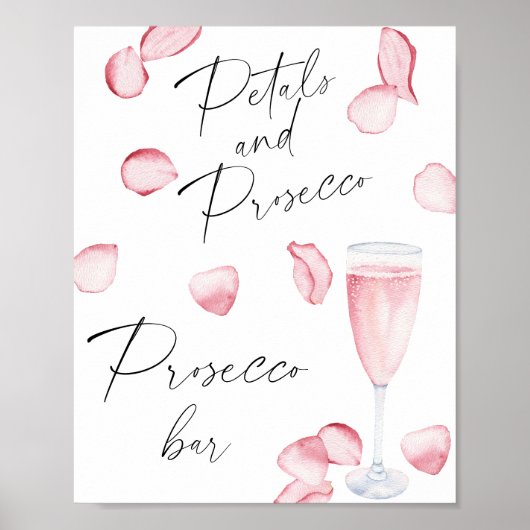Roze prosecco bruidsfeest - Prosecco bar Poster (Voorkant)