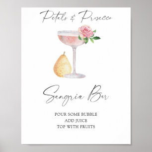 Roze prosecco bruiloft - sangria bar poster