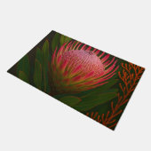 Roze Protea Bloem Exotische Bloei Deurmat (Schuin)