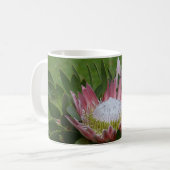 Roze Protea Bloem Koffiemok (Voorkant links)