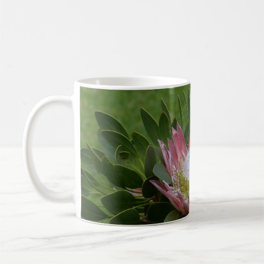 Roze Protea Bloem Koffiemok (Links)