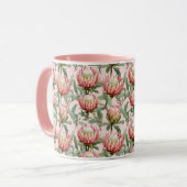 Roze Protea Bloemen Botanische Bloemen Patroon Mok (Voorkant links)