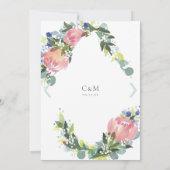 Roze Protea Bloemen Bruiloft Uitnodigen Kaart (Achterkant)