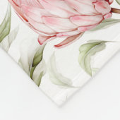 roze Protea Bloemen Monogram Fleece Deken (Hoek)