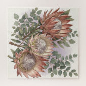 Roze Protea Eucalyptus Botanische Compositie  Legpuzzel (Horizontaal)