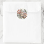 Roze Protea Eucalyptus Botanische Compositie Ronde Sticker (Tas)