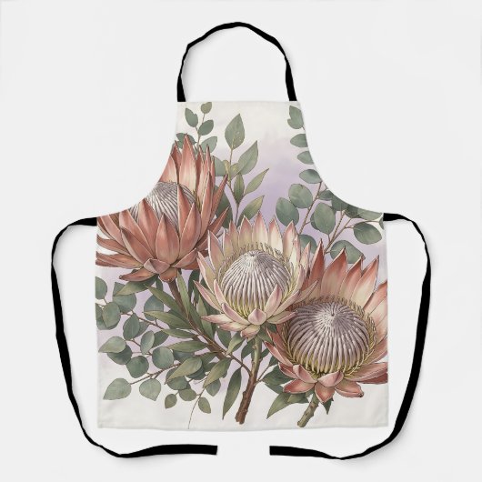 Roze Protea Eucalyptus Botanische Compositie  Schort (Voorkant)