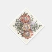 Roze Protea Eucalyptus Botanische Compositie  Servet (Hoek)