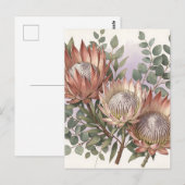 Roze Protea Eucalyptus Botanische Schikking  Briefkaart (Voorkant / Achterkant)