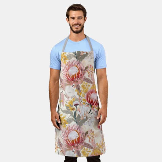 Roze Protea Floral Schort (Gedragen)