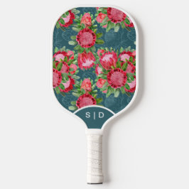 Roze Protea Garden Blooms Pickleball Paddle