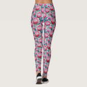 Roze Protea Green Leaf All-Over-Print Leggings (Achterkant)