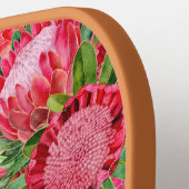 Roze Protea Tuin Bloesems Beige Pickleball Paddle (Links Detail)