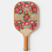 Roze Protea Tuin Bloesems Beige Pickleball Paddle (Achterkant)