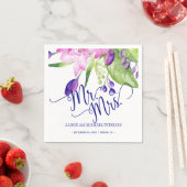 Roze pruim bloemenboeket heer en mevrouw script br servet (Insitu)