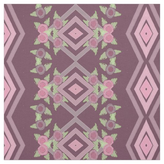 Roze pruim bloemig geaccentueerd stof (Swatch)