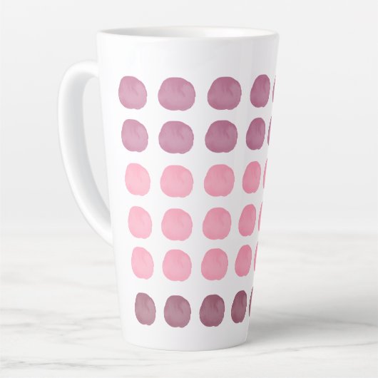 Roze Pruim Waterverf Schattige Happy Polka Dots Ar Latte Mok (Linkerhoek)