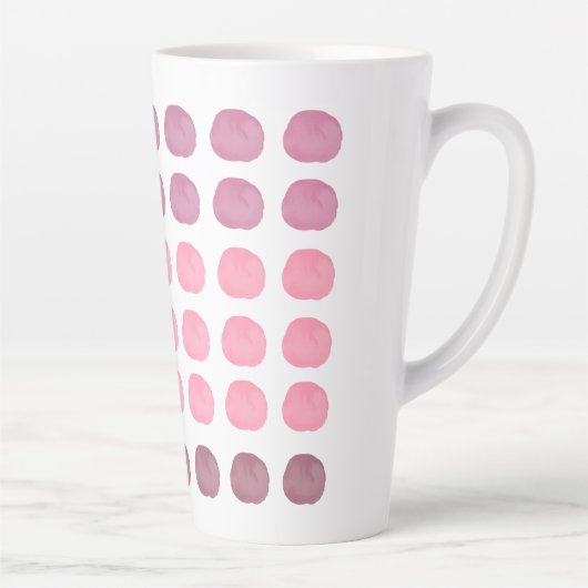 Roze Pruim Waterverf Schattige Happy Polka Dots Ar Latte Mok (Rechts)