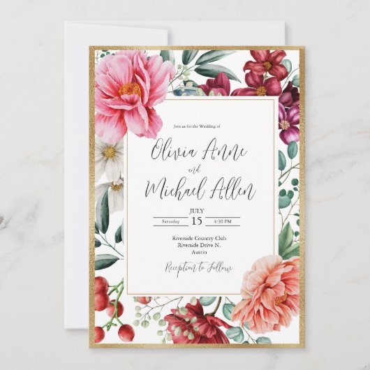 roze pruimen - goudbruin kaart (Voorkant)