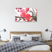 roze pruimen met bloesem canvas afdruk (Insitu (Slaapkamer))