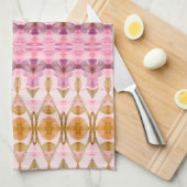 Roze pruimenolijf en gouden keukenhanddoek met pat (Quarter Fold)