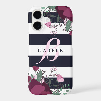 Roze & Pruimrozen | Gestreept Monogram