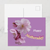 Roze Prunus Bloemen Gelukkige Verjaardag Ansichtka Briefkaart (Voorkant / Achterkant)