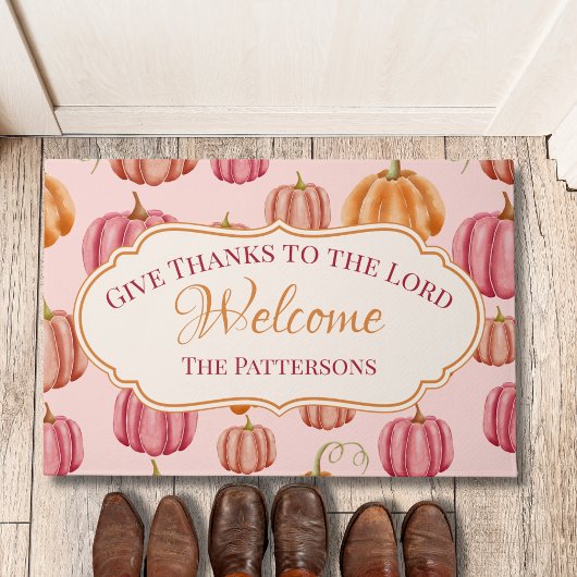  Roze Psalm 136:3 Geef Bedankt aan de Here Deurmat