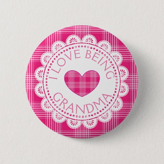 Roze Pset I Love Bea Grandma Button (Voorkant)