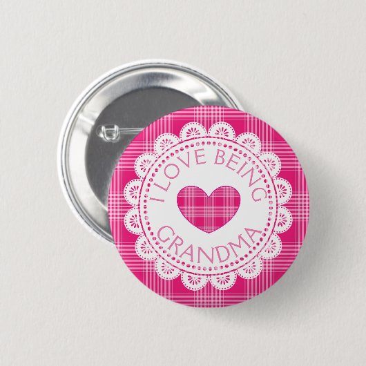Roze Pset I Love Bea Grandma Button (Voorkant /achterkant)