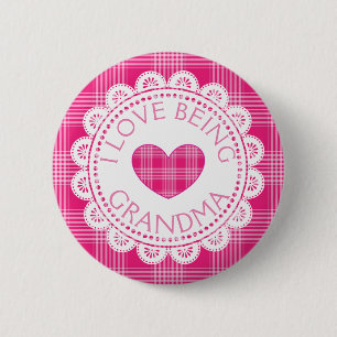 Roze Pset I Love Bea Grandma Button