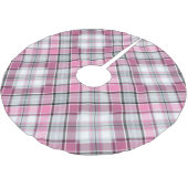 Roze Pset Patroon Chic Kerstboom Rok (Gekanteld)