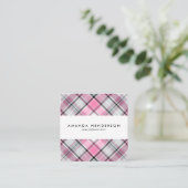 Roze Pset Patroon Chic Vierkante Visitekaartje (Staand voorkant)