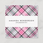 Roze Pset Patroon Chic Vierkante Visitekaartje (Voorkant)