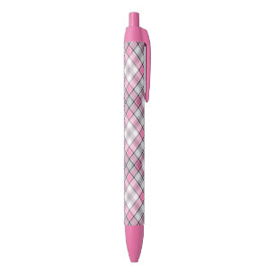 Roze Pset Patroon Chic Zwarte Inkt Pen