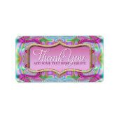 Roze Psychedelic Dank u Sticker Labels (Voorkant)